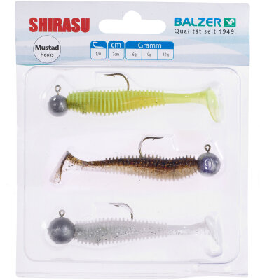 Balzer Shirasu SoftLures mit Jigheads - Akiri Worm Set