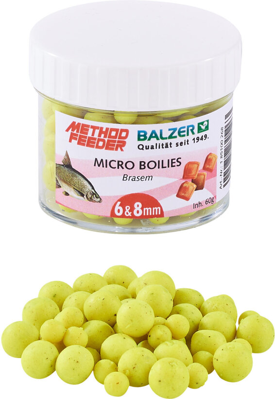 Balzer Method Feeder Micro Boilies 6 & 8 mm - Gelb/Brassen