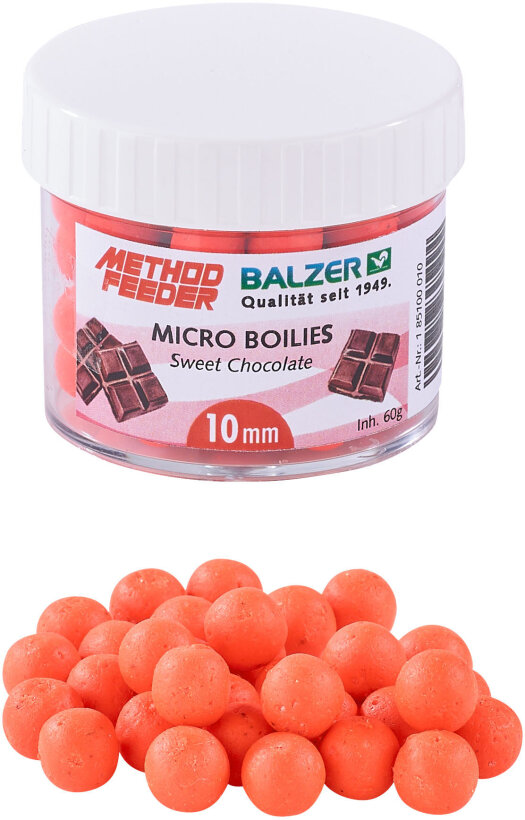 Balzer Method Feeder Micro Boilies 10 mm - Orange/Sweet Chocolate