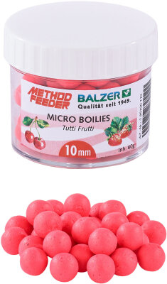 Balzer Method Feeder Micro Boilies 10 mm - Rot/Tutti Frutti