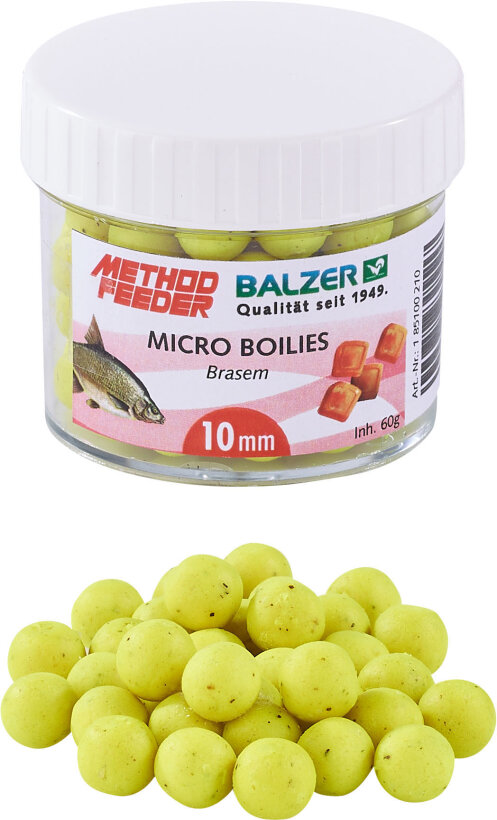 Balzer Method Feeder Micro Boilies 10 mm - Gelb/Brassen