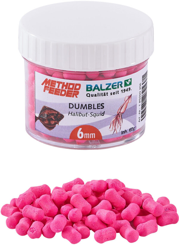 Balzer Method Feeder Dumbbells 6 mm - Pink/Heilbutt-Tintenfisch