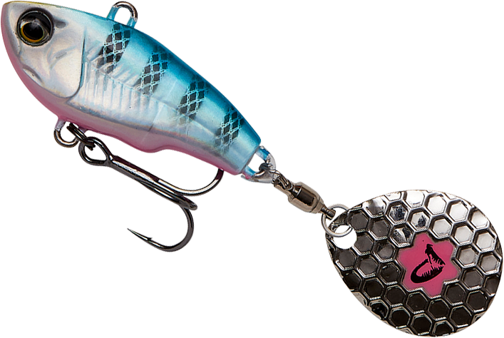 Savage Gear Fat Tail Spin Fluo - Blue Pink 6,5 cm