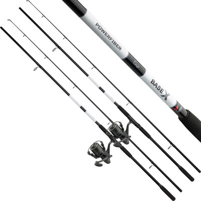 Fischzeux Freilauf Karpfenset 2x Base-X Carp 3 lbs + 2x Runshift 3L FS