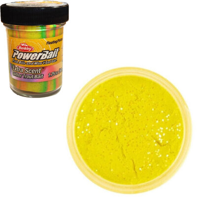 Berkley Powerbait Glitter Trout Dough - Yellow Glitter