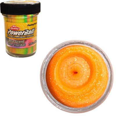 Berkley Powerbait Glitter Trout Dough - Fluo Orange Glitter