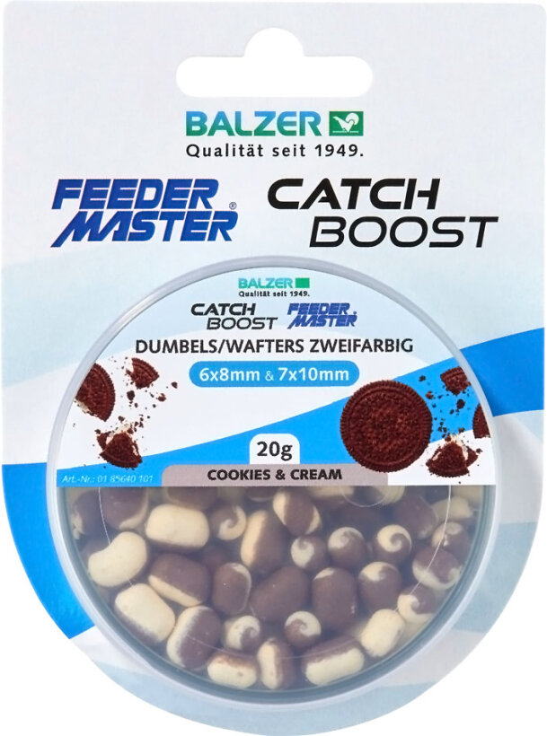 Balzer Feedermaster Catch Boost DUMBELLS (Wafter) - Weiß-braun Cookies/Cream