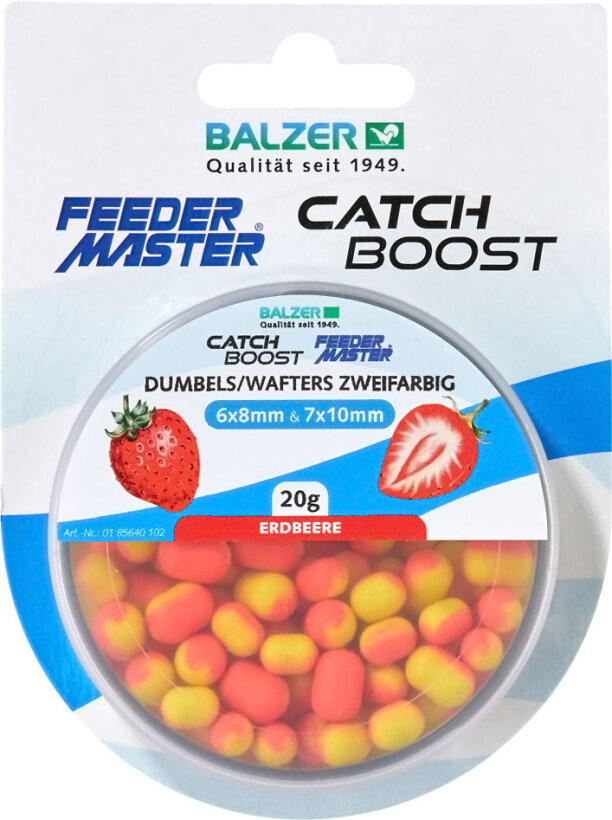 Balzer Feedermaster Catch Boost DUMBELLS (Wafter) - Rot-gelb Erdbeere