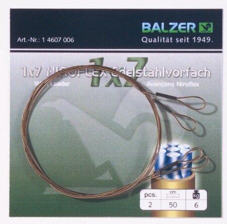 Balzer 1x7 Niroflex Edelstahlvorfach mit 2 Schlaufen