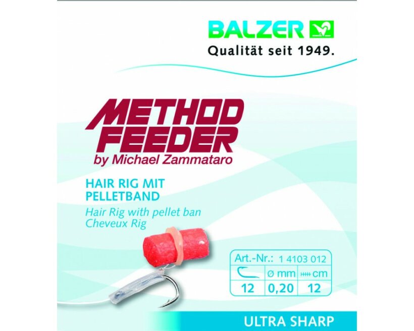 Balzer Method Feeder - Hair Rig für Pellets, 5 Stk. 10