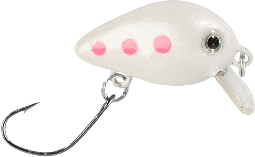 Balzer Wobbler "Trout Crank" mit Einzelhaken - Weiß mit pinken Punkten